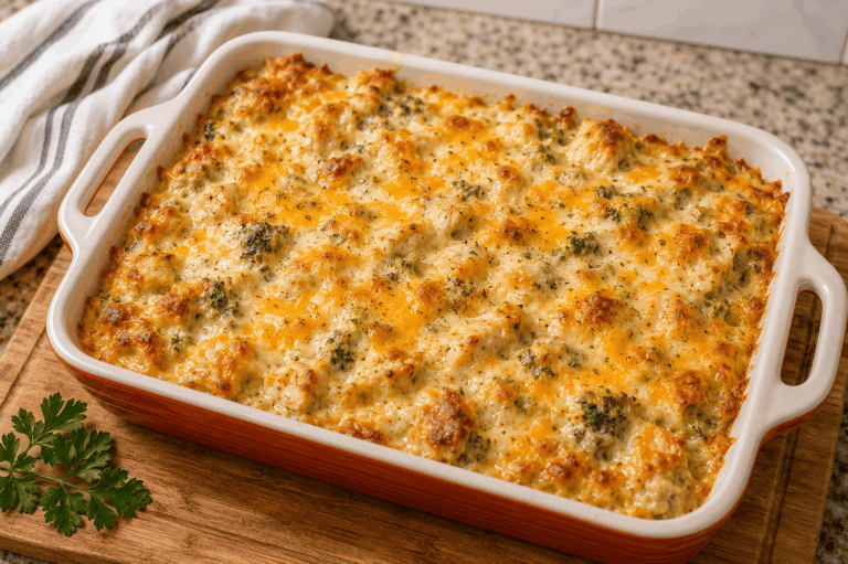Creamy Chicken Broccoli & Rice Casserole